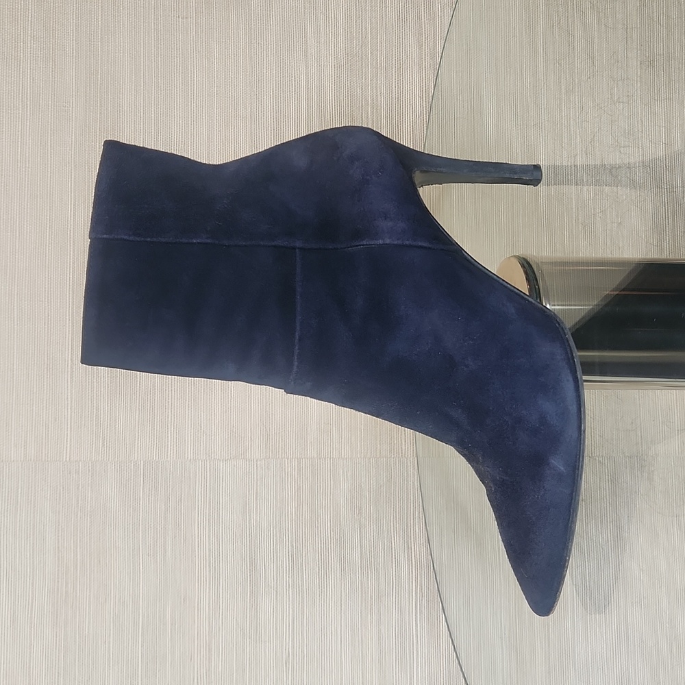 Black suede heeled boots 'The Shoe Box' made in Italy